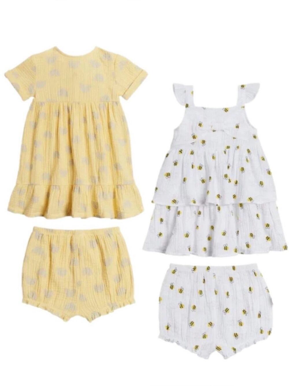 Koala Baby Dresses Set Diaper Cover Yellow White 4 piece Set Size 18 Months
NWT